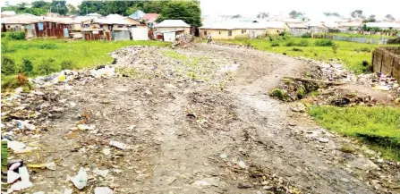  ?? Photo: Stanley Bainta ?? The road leading to Daki-Biyu community in Jabi, Abuja yesterday.