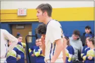  ?? Peter Wallace / For Hearst Connecticu­t Media ?? Gilbert’s Dylan Crowley scored 54 points in his team’s season-opening 82-51 win over Housatonic.