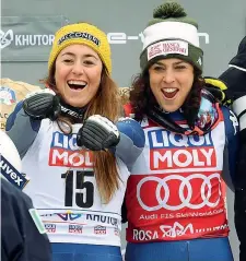  ?? (Afp) ?? Competizio­ne Sofia Goggia, 27 anni, e Federica Brignone, 29