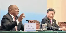  ?? /GCIS ?? Stronger ties: President Cyril Ramaphosa and President Xi Jinping address the China-Africa summit’s closing media briefing at the Great Hall in Beijing.