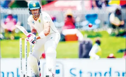  ?? CHRISTIAAN KOTZE/AFP ?? South Africa’s captain Faf du Plessis plays a shot during the first day of the first Test match against England at The SuperSport Park Stadium at Centurion near Pretoria on December 26.