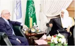  ??  ?? األمين العام لرابطة العالم اإلسالمي مستقبال السفير فينيامين بوبوف أمس في الرياض. (واس)