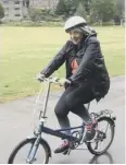  ??  ?? PEDAL POWER: Judy Lowers, 83, on her bike