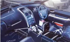  ??  ?? RIGHT Ford Territory interior takes shape with designer mark-up.