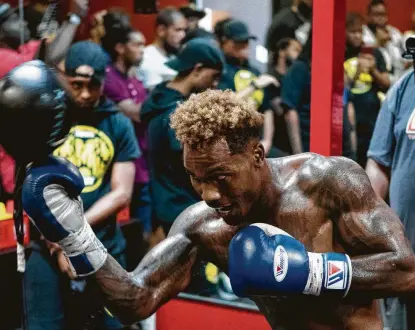  ?? Brett Coomer / Staff photograph­er ?? Jermall Charlo says he got his physicalit­y from his father — a boxer as well — but his work ethic comes from his mother.