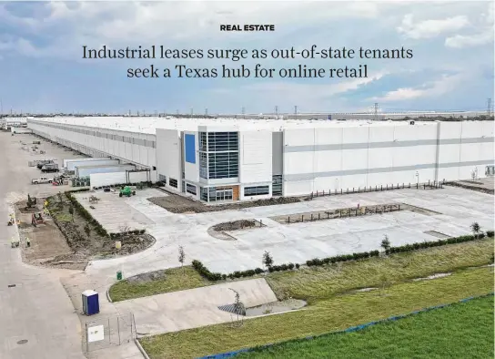  ?? Yi-Chin Lee/Staff photograph­er ?? A new Wamart warehouse is under constructi­on last week in Baytown. The southeast submarket, which includes Baytown’s 15,000-acre Cedar Port Industrial Park, is among the most active regions for constructi­on.