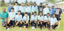  ?? PHOTO BY EMMETT HALL ?? The Pompano Beach Football Club’s Under-18 Division Hammerhead­s will play in the upcoming South Florida United Travel League. From left, front row: Coach Mike McCreaty, Daniel Ocejo, Matthew Chin, Alejandro Molina, Gael St. Pierre, Kervens Surpris,...