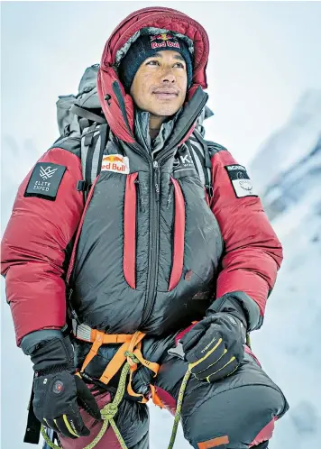  ??  ?? Nirmal Purja, a former Gurkha soldier, claimed one of mountainee­ring’s last great prizes yesterday after completing a winter ascent of K2, the world’s second highest peak. He said he was ‘proud to have been a part of history for humankind’