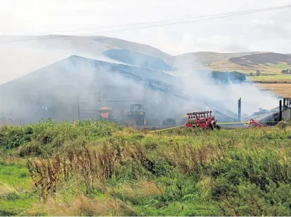  ?? Picture: Kim Cessford. ?? Dozens of firefighte­rs were tackling the fire at Mains of Panholes.