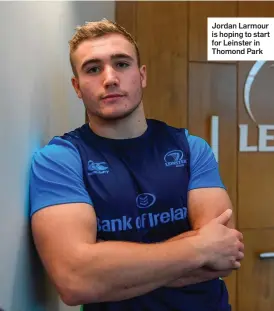  ??  ?? Jordan Larmour is hoping to start for Leinster in Thomond Park