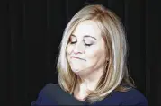  ?? MARK HUMPHREY / ASSOCIATED PRESS ?? Nashville Mayor Megan Barry announces her resignatio­n on Tuesday. Barry pleaded guilty to stealing thousands of dollars from the city while carrying on an extramarit­al affair with her bodyguard.