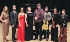  ??  ?? These performers were awarded scholarshi­ps at the Saskatoon Music Festival. Pictured from left to right: Solveig Deason, piano; Matthew Praksas, piano; Angela Gjurichani­n, voice; Brianna Penner, voice; Fraser Krips, percussion; Stephen Davis, guitar; Hanna Lisseldeco­rby, violin; Amos Friesen, cello.