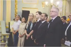  ?? (Reena Pushkarna) ?? REENA PUSHKARNA (left, in light-colored dress), stands with diplomats at the Knesset Eliyahoo Baghdadi synagogue in Mumbai.