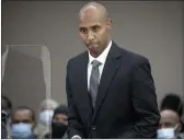  ?? ELIZABETH FLORES — STAR TRIBUNE ?? Former officer Mohamed Noor makes his way to the podium to address Judge Kathryn Quaintance at the Hennepin County Government Center in Minneapoli­s on Thursday.