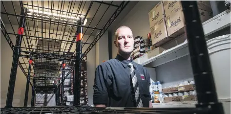  ?? BRANDON HARDER ?? Matt Comstock, emergency services manager for Souls Harbour Rescue Mission, says food donations tend to decrease during summer months. Both the mission and the Regina Food Bank see a decline in donations at this time of year while the requests for help...