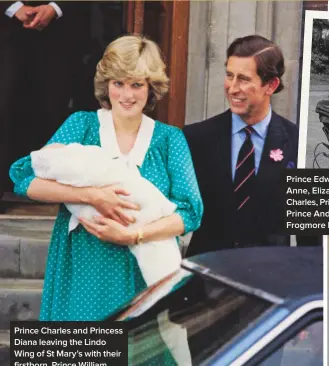  ??  ?? Prince Charles and Princess Diana leaving the Lindo Wing of St Mary’s with their firstborn, Prince William