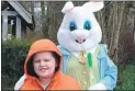  ?? ?? Mason King with the Easter bunny, aka Jessica McMullan.
