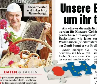  ??  ?? Bäckermeis­ter und Imker Fritz Flamm bangt.