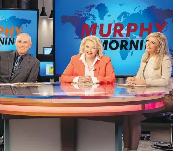  ?? WARNER BROS ?? Joe Regalbuto, left, Candice Bergen and Faith Ford from the comedy series, Murphy Brown where political, social issues and the role of journalism will be central when the sitcom returns Thursday.