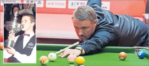  ??  ?? Since his last World Snooker title win in 1999 (inset), Hendry has done TV work and dabbled in pool
