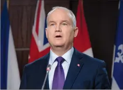  ?? CP PHOTO ADRIAN WYLD ?? Leader of the Opposition Erin O’Toole speaks during a news conference on Parliament Hill in Ottawa on Friday.