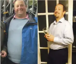  ??  ?? Before and after: Neil Bardo has lost 8½ stone with Slimming World