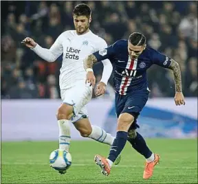  ??  ?? L’Argentin Mauro Icardi, arrivé cet été à Paris, a marqué deux buts face à l’OM.