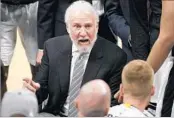  ?? DARREN ABATE/EPA ?? Coach Gregg Popovich insists the Spurs won’t let injury issues be an excuse. “It’s called life . ... move on,” he says.
