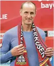  ?? FOTO: MISERIUS ?? Heiko Herrlich als 45-Jähriger im Juni 2017 als Trainer von Bayer Leverkusen. Er besitzt beim Werksklub einen Vertrag bis 30. Juni 2019.