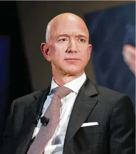  ?? Cliff Owen / Associated Press ?? Amazon has been among the leaders in tech jobs since 2010, and that trend isn’t slowing as founder Jeff Bezos expands ambitions.