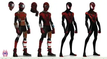  ??  ?? Do Your Research: These character developmen­t illustrati­ons by concept artist Florent Augey are only a few of thousands of studies done before finalizing the look for Miles Morales in Sony’s Oscar-winning movie Spider-Man: Into the Spider-Verse.