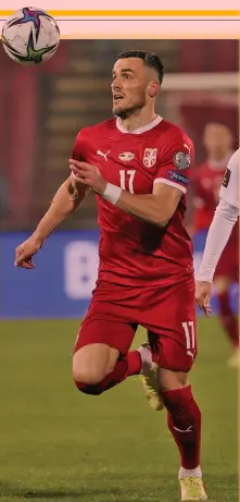 ?? GETTY ?? In nazionale da sette anni: ha giocato 50 partite
Lo juventino Filip Kostic, 30 anni, debuttò con la Serbia nel giugno 2015