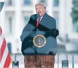  ?? FOTO: AP ?? Trump no ha asumido ninguna responsabi­lidad por su papel incitando a la violencia la semana pasada en el Capitolio.