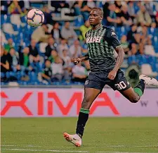  ??  ?? Khouma Babacar, 25 anni: è al Sassuolo dallo scorso gennaio