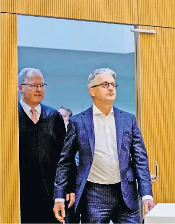  ?? ?? Rupert Stadler at court in Munich yesterday, where the former Audi executive agreed to pay a fine of € 1.1m as part of a plea deal