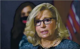  ?? J. SCOTT APPLEWHITE — THE ASSOCIATED PRESS ?? Rep. Liz Cheney, R-Wyo., is in danger of being stripped of her leadership role in the Republican Party.