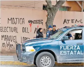  ?? JORGE CARBALLO ?? Pintas en Guerrero por los 43 normalista­s.