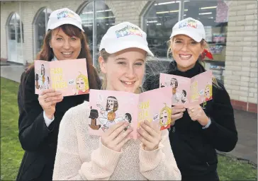  ??  ?? YOUNG CREATIVE: Horsham College year-11 student Nikita Deckert, centre, has illustrate­d a 14-day devotional that will be included in a goody bag for Operation 19:14. She is pictured with volunteer and organising member Yolande Grosser, left, and Wimmera Design and Print’s Leah Dumesny ahead of the free family fun day at Horsham’s Sawyer Park on Sunday from noon to 4pm. Picture: PAUL CARRACHER