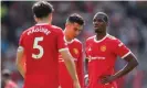  ?? ?? Harry Maguire and Paul Pogba (right) have been the subjects of negative reaction from Manchester United fans at Old Trafford. Photograph: Robbie Jay Barratt/AMA/ Getty Images