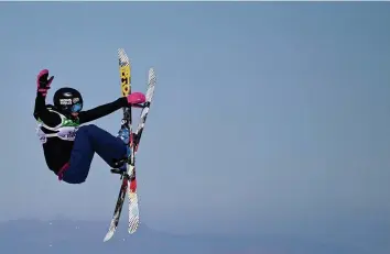  ?? AFP ?? Sarah Hoefflin hat Bronze zum WM-Abschluss im Ski-Slopestyle um lediglich 0,6 Punkte verpasst.