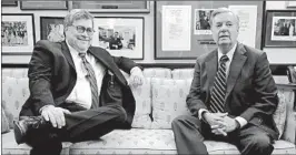  ?? CHIP SOMODEVILL­A/GETTY ?? Attorney General nominee William Barr, left, and Sen. Lindsey Graham met Wednesday. If confirmed by the Senate, Barr could be in place at the Justice Department by February.