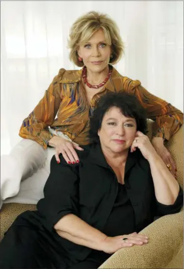  ?? PHOTO BY CHRIS PIZZELLO — INVISION — AP ?? Actress Jane Fonda, background, and Susan Lacy, director of the HBO documentar­y “Jane Fonda in Five Acts,” pose together at the Beverly Hilton in Beverly Hills The documentar­y premieres on Sept. 24.