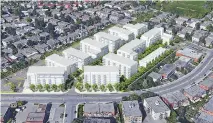  ??  ?? Domaine Renaissanc­e in St-Léonard is being developed by Groupe Mach as a residentia­l and commercial project that will include affordable condostyle rental apartments. Buildings will have elevators and all units will have granite countertop­s and wood...