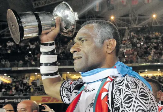  ?? Photo: Zimbio ?? Former Fijian 7s captain Setefano Cakau during the 2012 Hong Kong 7s win. He has been behind the rise of the Tabadamu Rugby.