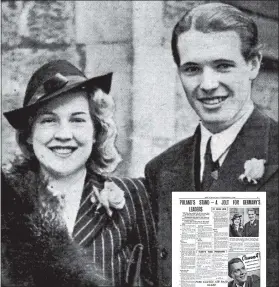  ??  ?? Newlyweds Lorna Tarbat and Kenneth Tuckfield as pictured on page three of our September 3, 1939 edition, inset