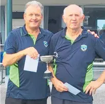 ?? ?? Grant Blair and Frank McCleland won the Bay View Bowling Club Junior Men’s Championsh­ip.