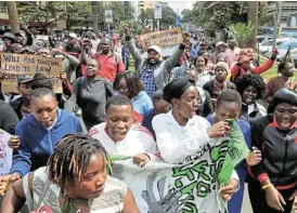  ?? /Reuters/Thomas Mukoya ?? No to taxes: Kenyan activists previously marched to reject increased taxes.