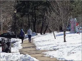  ?? Conn. Health I-Team ?? Walkers take advantage of a bright, clear day to stroll along a wooded trail in New Haven’s Edgewood Park. Scientists and medical providers are becoming increasing­ly impressed by how the simple act of spending time outdoors in a natural setting can lead to improved physical and mental health.