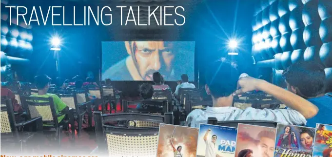  ?? HT PHOTOS: VIPIN KUMAR ?? A trailer for▪Salman Khanstarre­r Race 3 plays ahead of a screening of Bahubali 2, at the inflatable, PictureTim­e cinema hall (seen at right). The company has 45 such vans, each carrying an 18ftx7ft screen. They tour rural Maharashtr­a, UP, MP, Odisha, Chhattisga­rh and Jharkhand, charging ₹35 to ₹75 per seat.