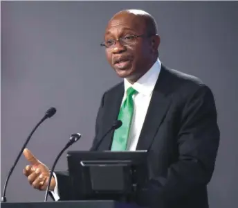  ??  ?? Central Bank of Nigeria Governor, Godwin Emefiele